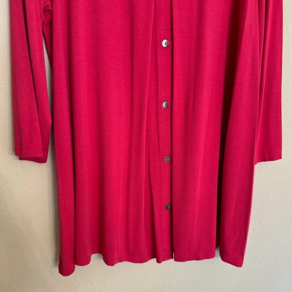 J. Jill Wearever Collection Tunic Blouse To Womens Size M Petite Watermelon Pink